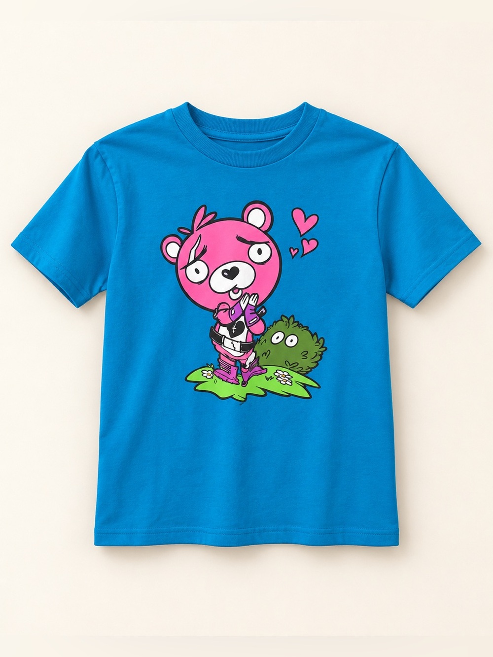 Fortnite Women’s Size M Blue Cuddle Team Leader Graphic T-Shirt • Fun Comfort